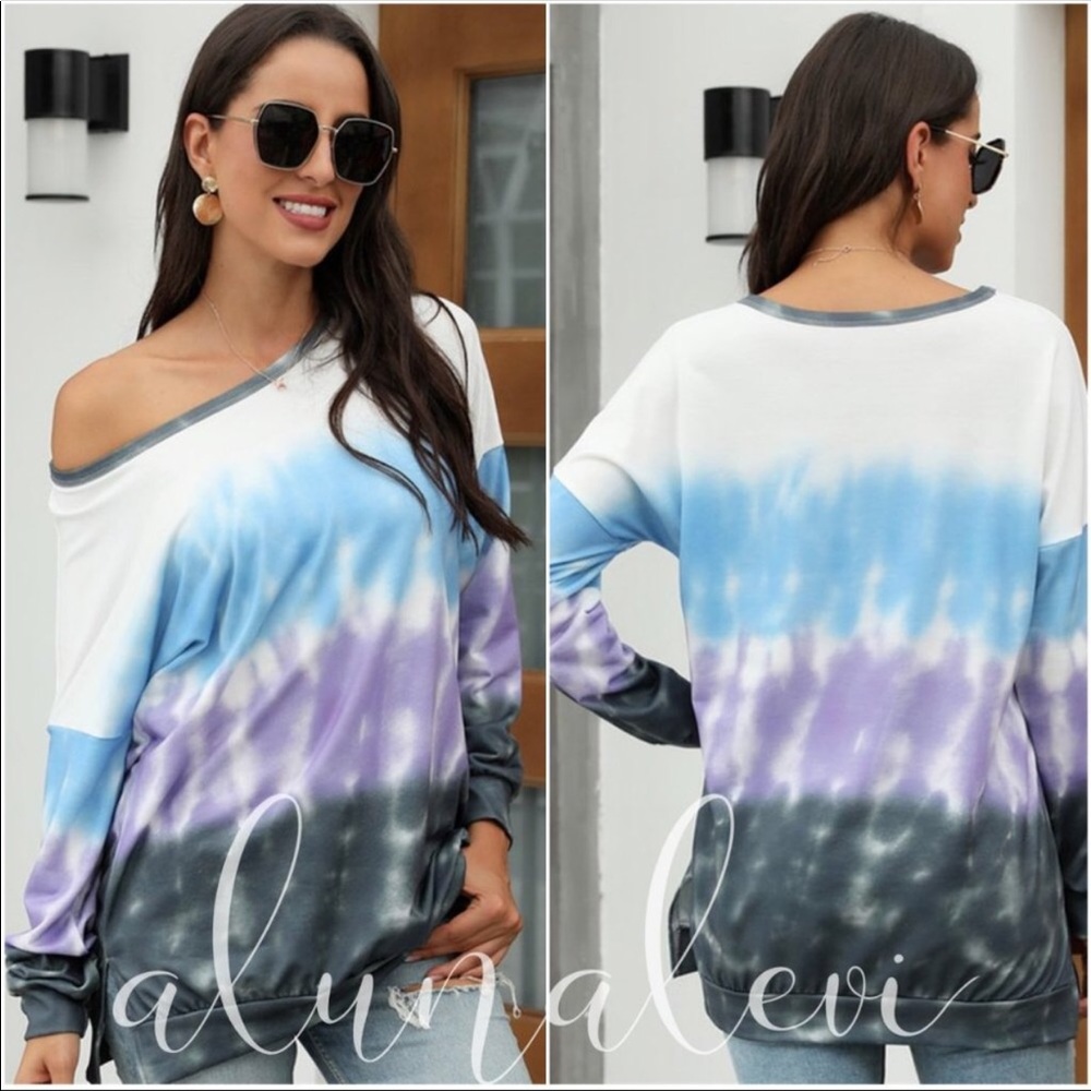 Sassy💙💜Tie-dye top in seasonal hues- B1…